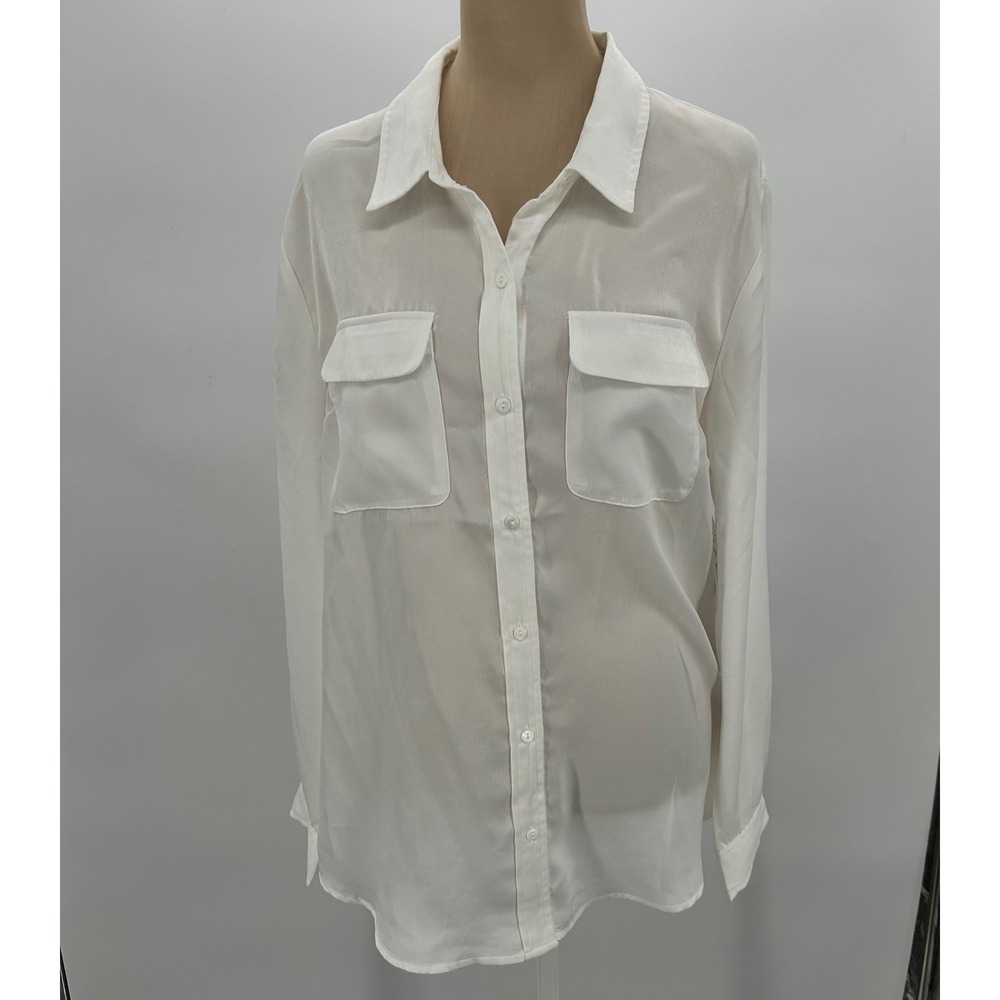Liverpool Los Angeles Flap Pocket‎ Button Down Shirt Cream LM8B45G78-CRM Large